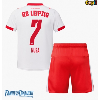 RB Leipzig Antonio Nusa #7 Echipament de Fotbal Replică 2025-26 Copii Acasa (+ Șorturi)